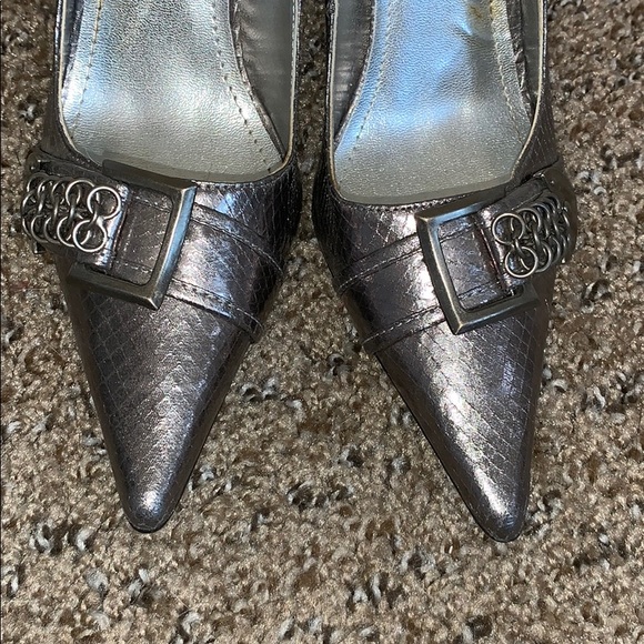 Anne Michelle silver snakeskin heels - Picture 3 of 6